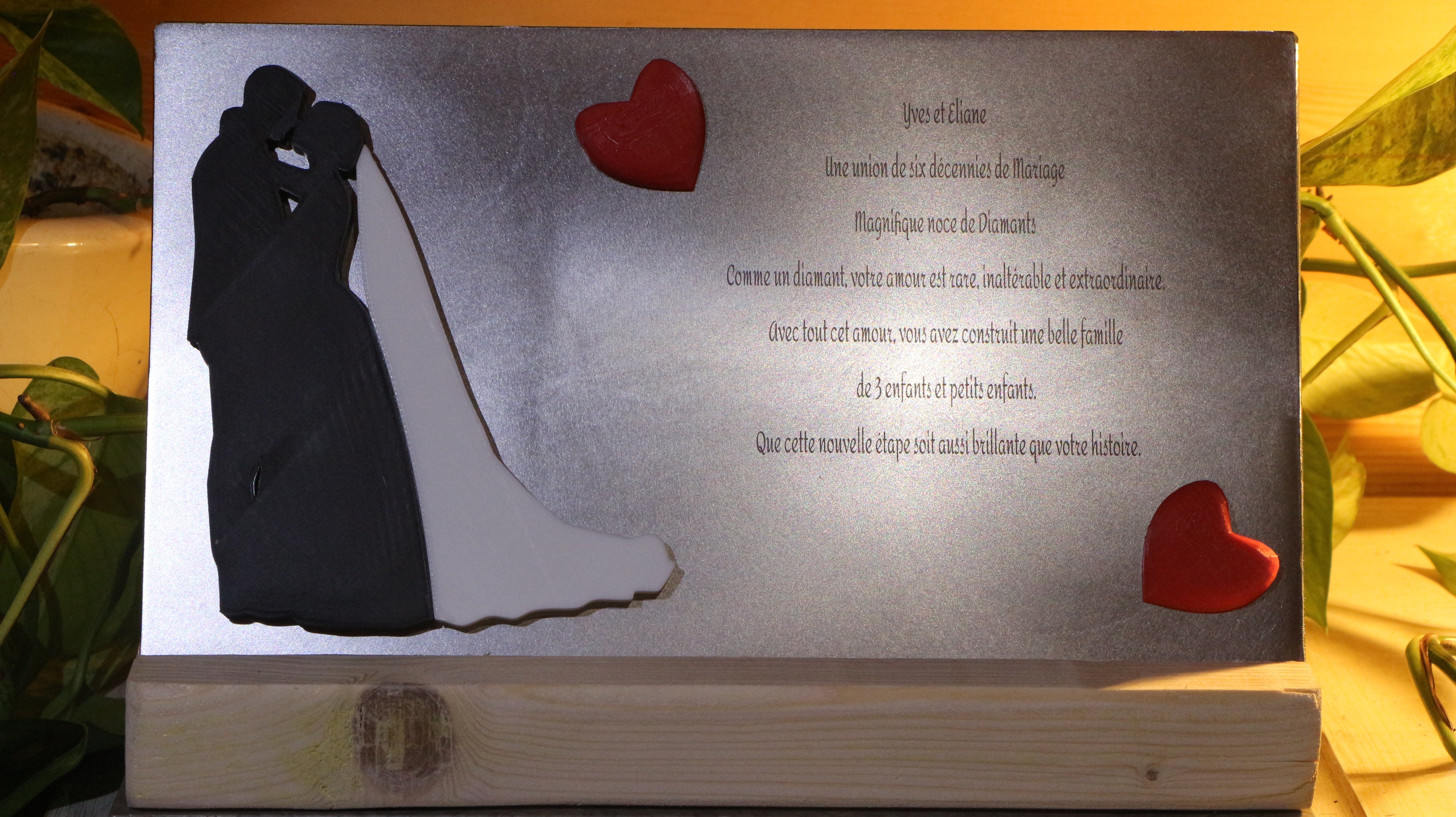 Plaque commémorative personnalisée – Anniversaire de mariage