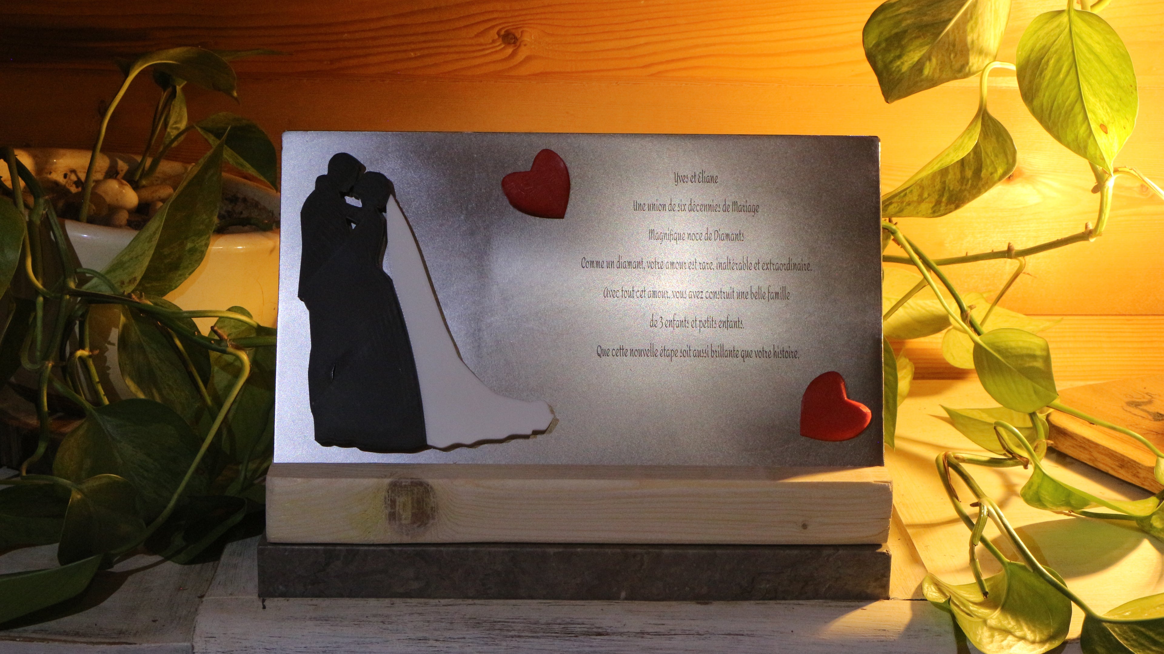 Plaque commémorative personnalisée – Anniversaire de mariage
