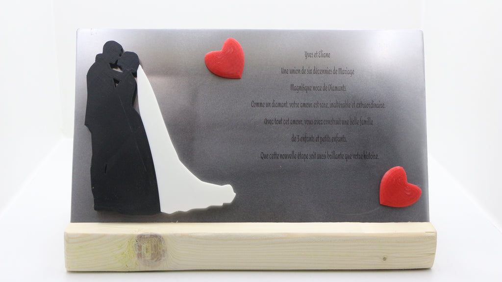 Plaque commémorative personnalisée – Anniversaire de mariage