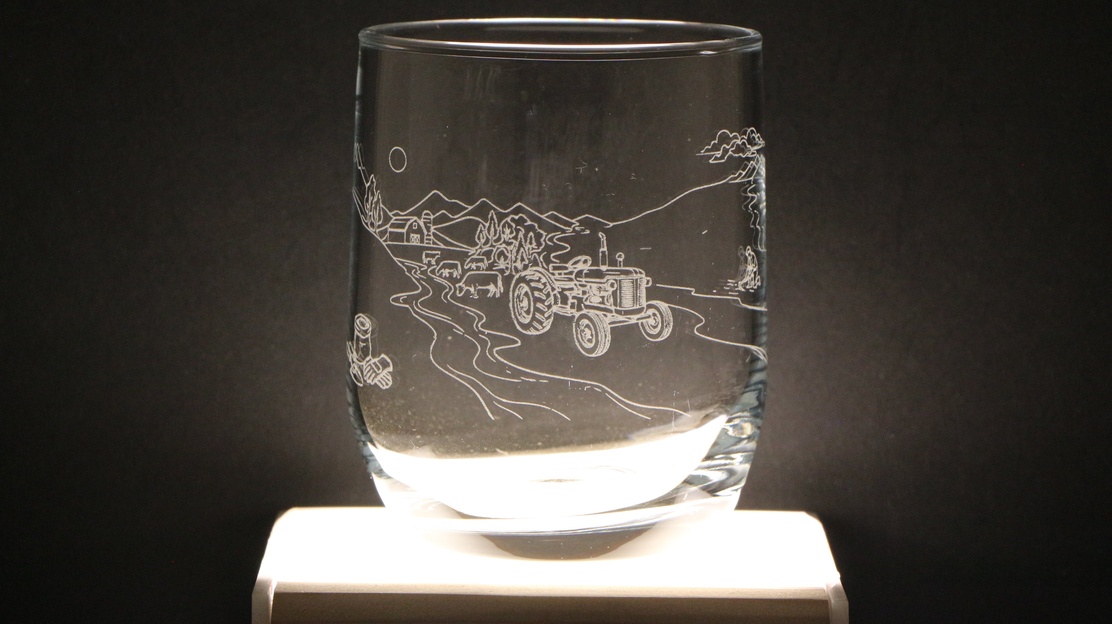 Verres gravés au laser
