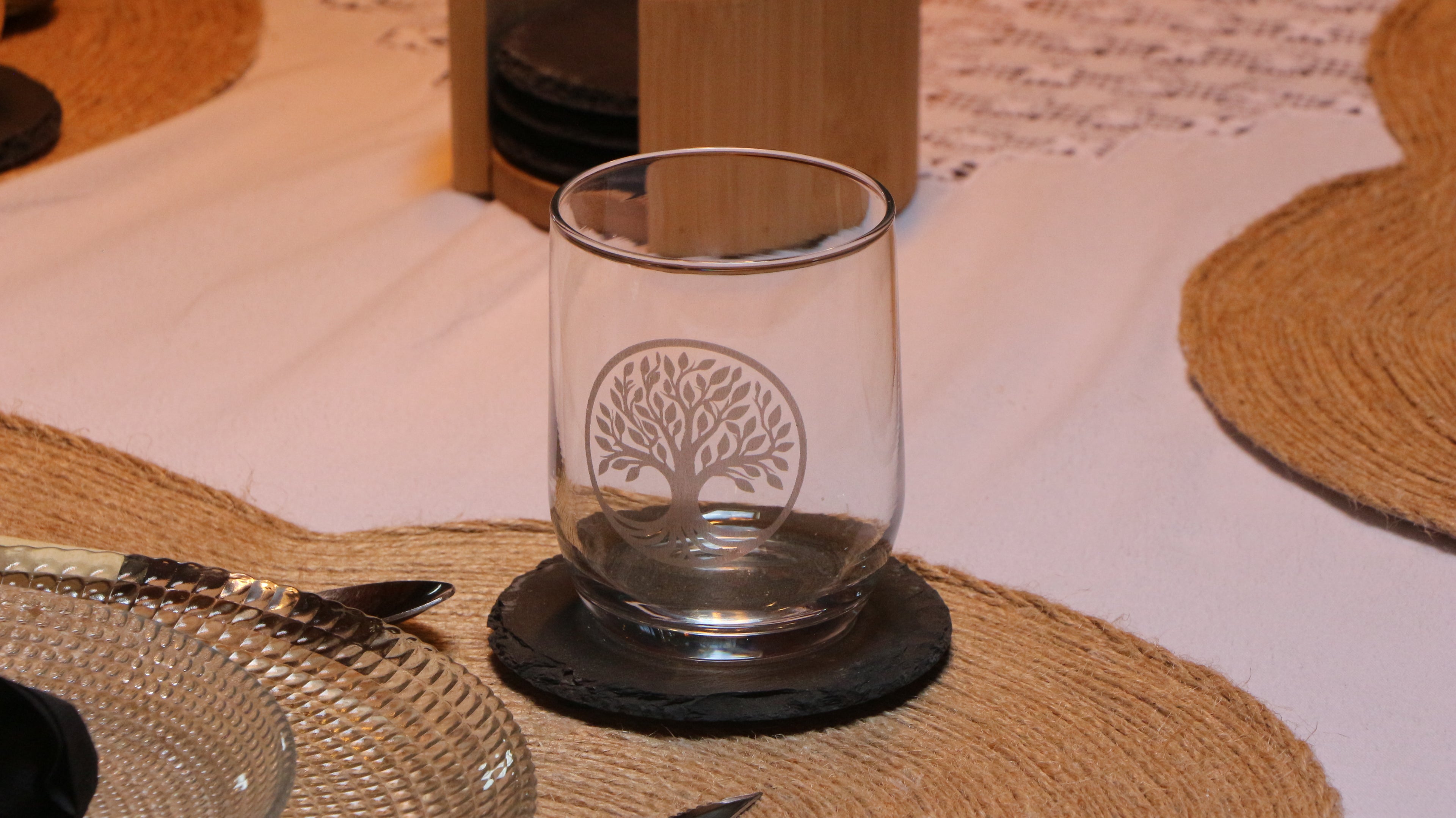 Verres gravés au laser